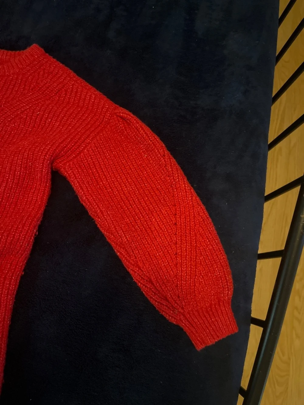 Red cable knit sweater dress